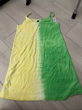 Old Navy Yellow and Green Ombre Tank Terry Dress.  NWT Size L (10).